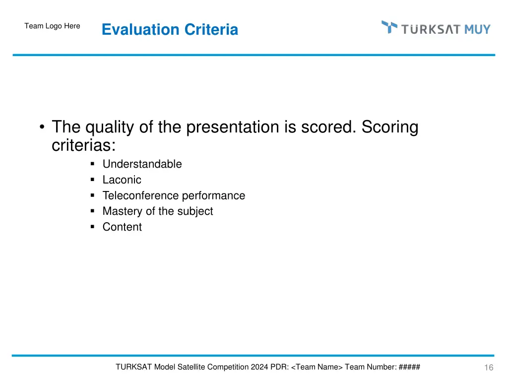 evaluation criteria