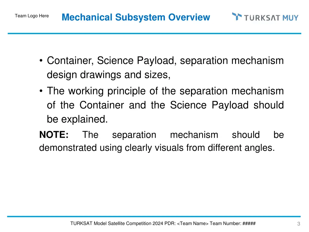 mechanical subsystem overview