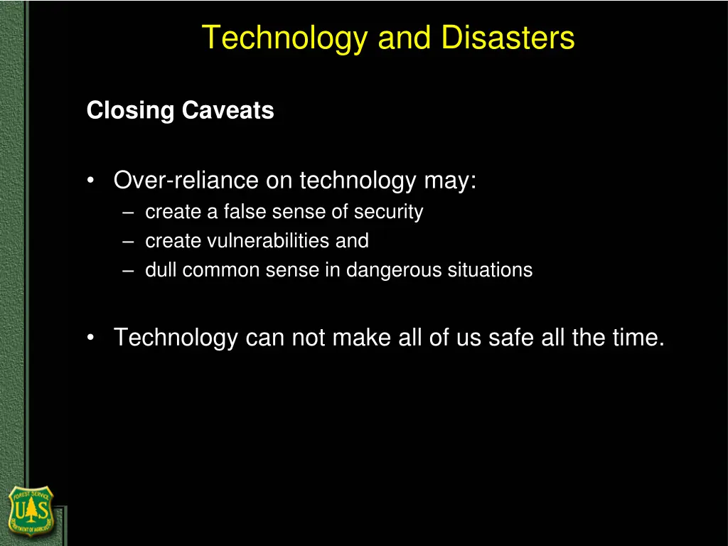 technology and disasters