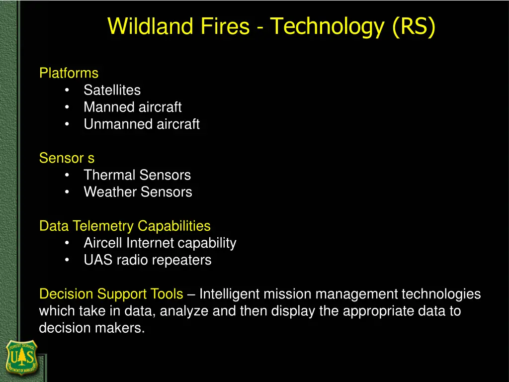 wildland fires technology rs