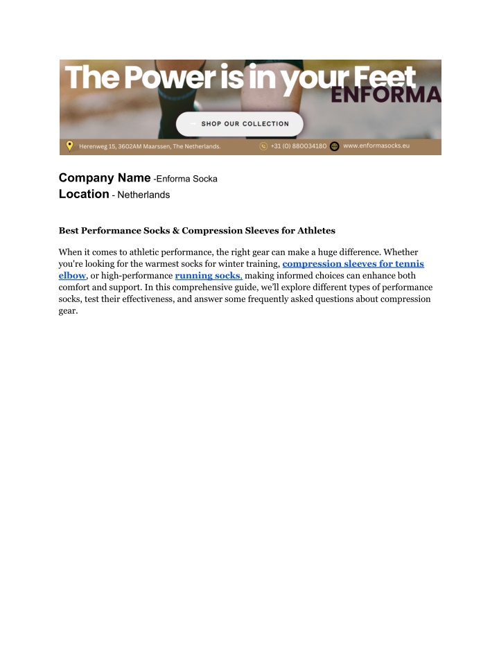 company name enforma socka location netherlands