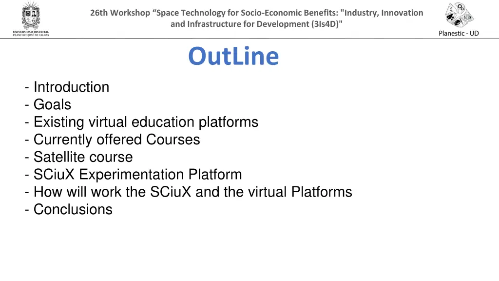 26th workshop space technology for socio economic 1