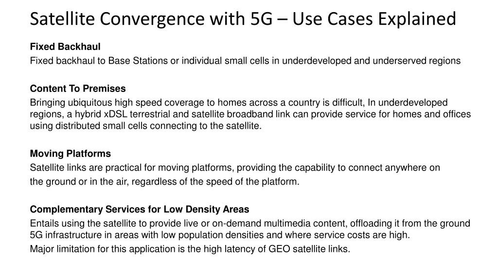 satellite convergence with 5g use cases explained