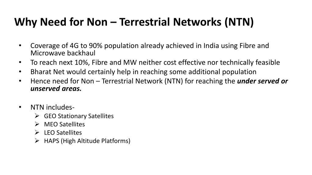 why need for non terrestrial networks ntn