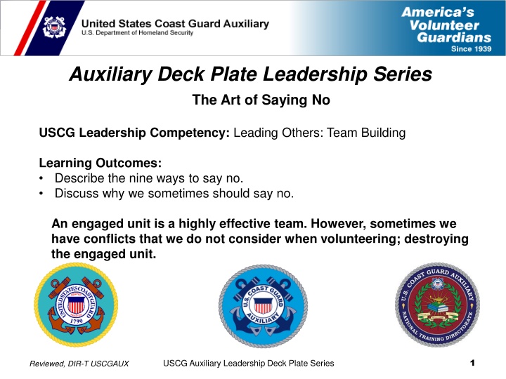 auxiliary deck plate leadership series