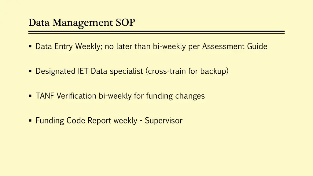 data management sop
