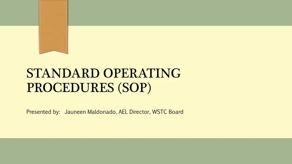 standard operating procedures sop