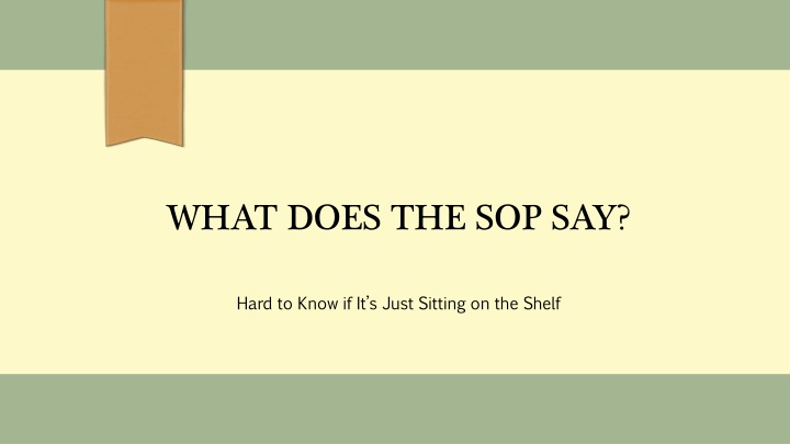 what does the sop say