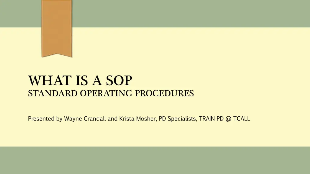 what is a sop standard operating procedures
