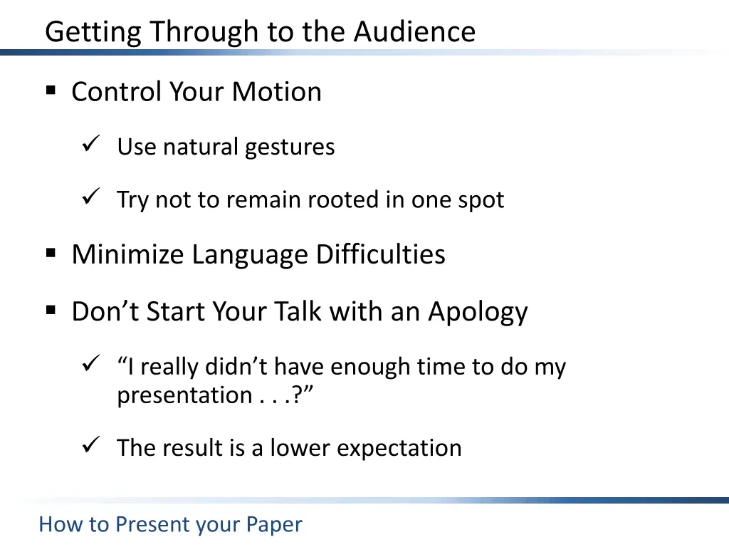 getting through to the audience 3