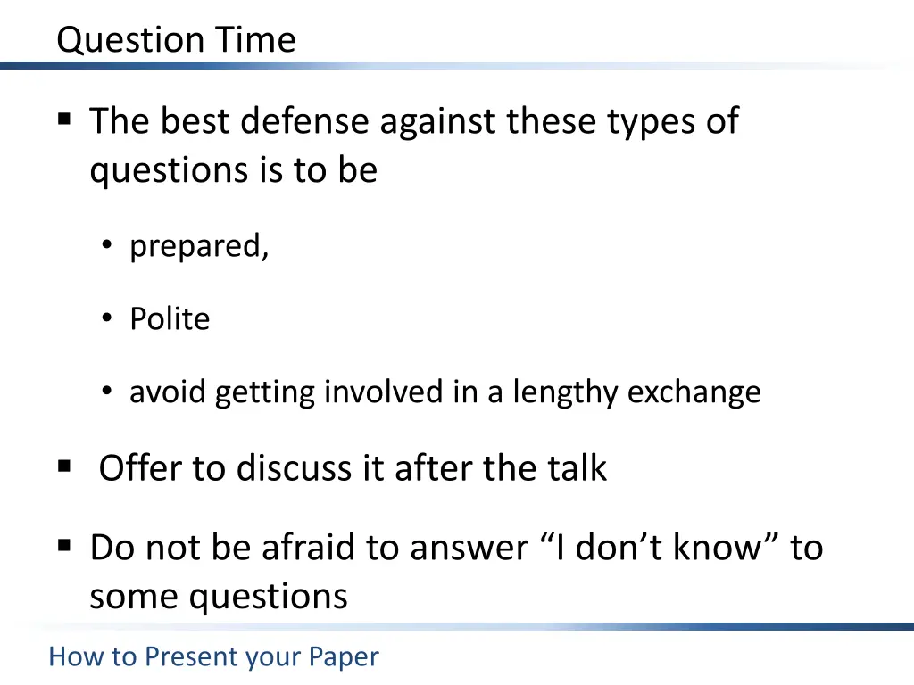 question time 1