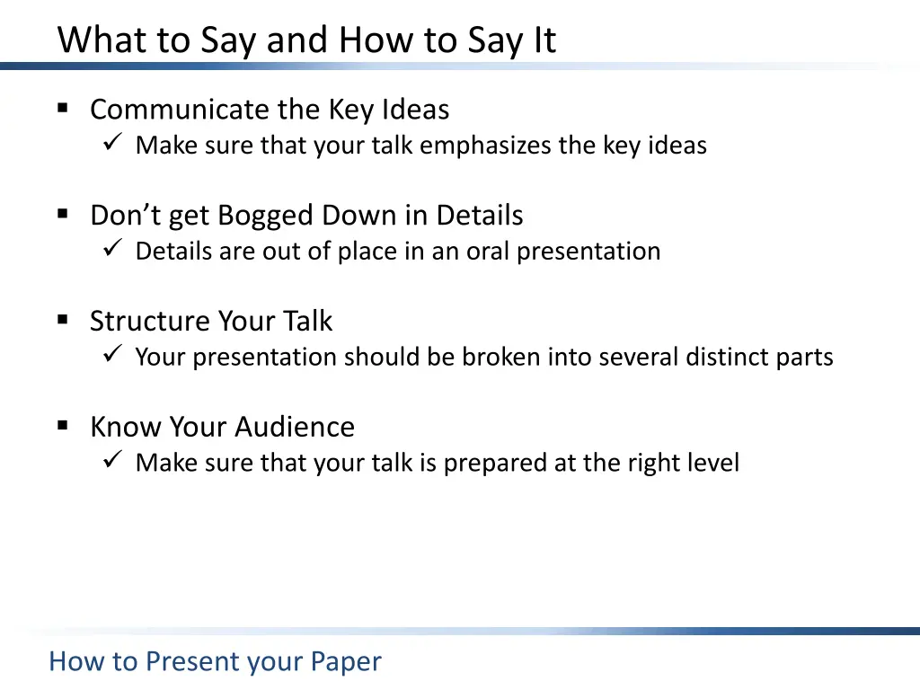 what to say and how to say it