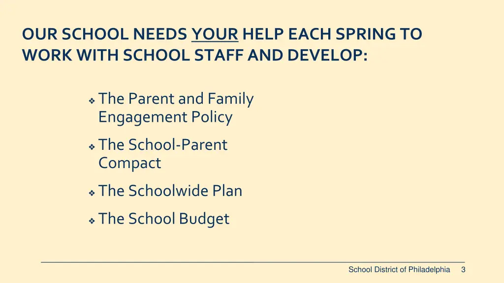 our school needs your help each spring to work