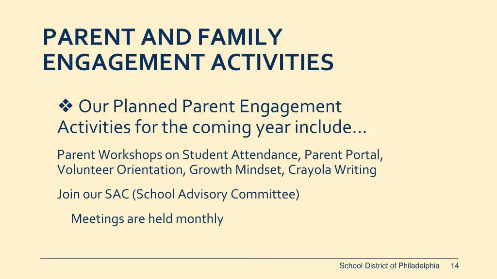 parent and family engagement activities