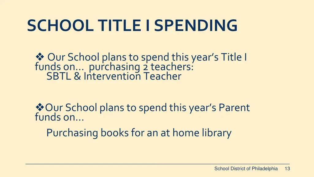 school title i spending
