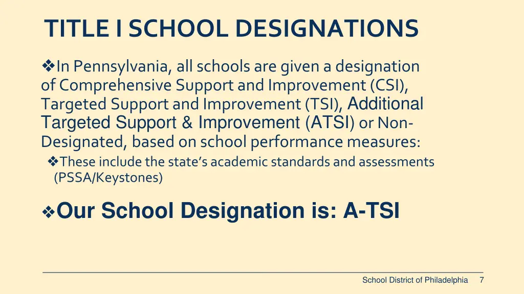 title i school designations