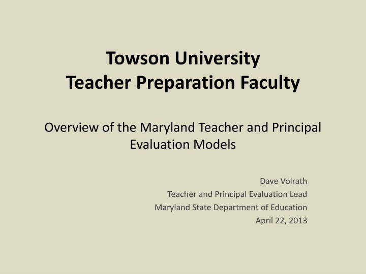 towson university teacher preparation faculty