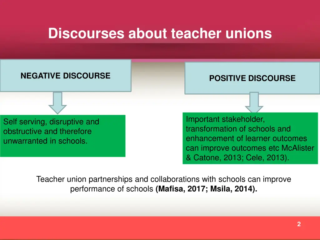 discourses about teacher unions