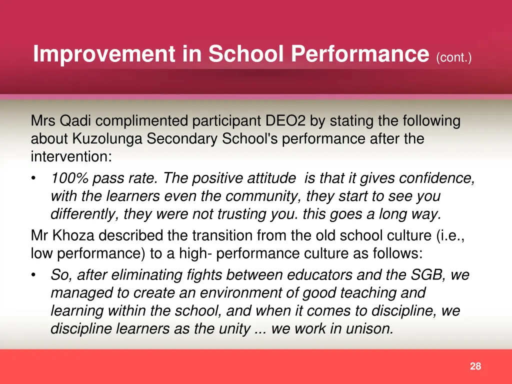improvement in school performance cont