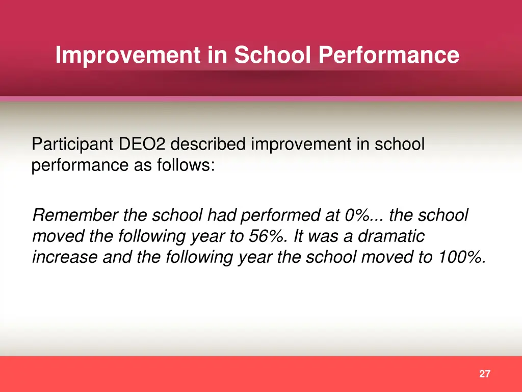 improvement in school performance