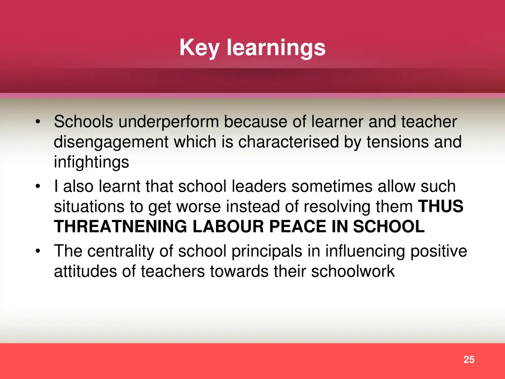 key learnings
