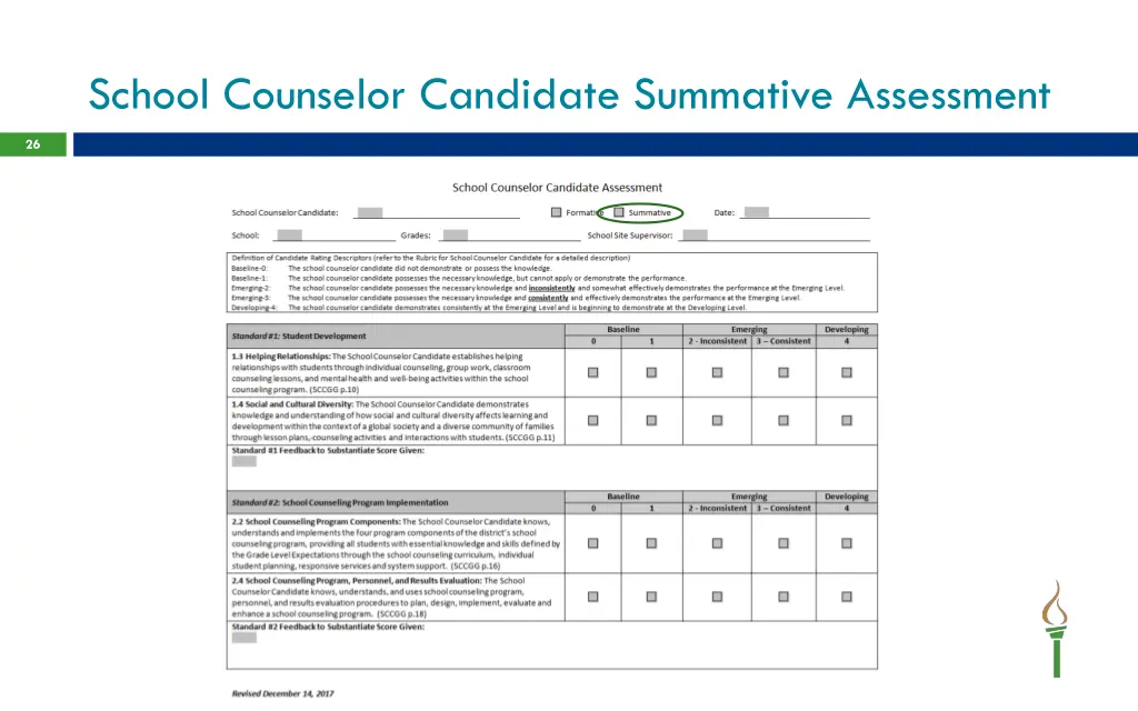 school counselor candidate summative assessment