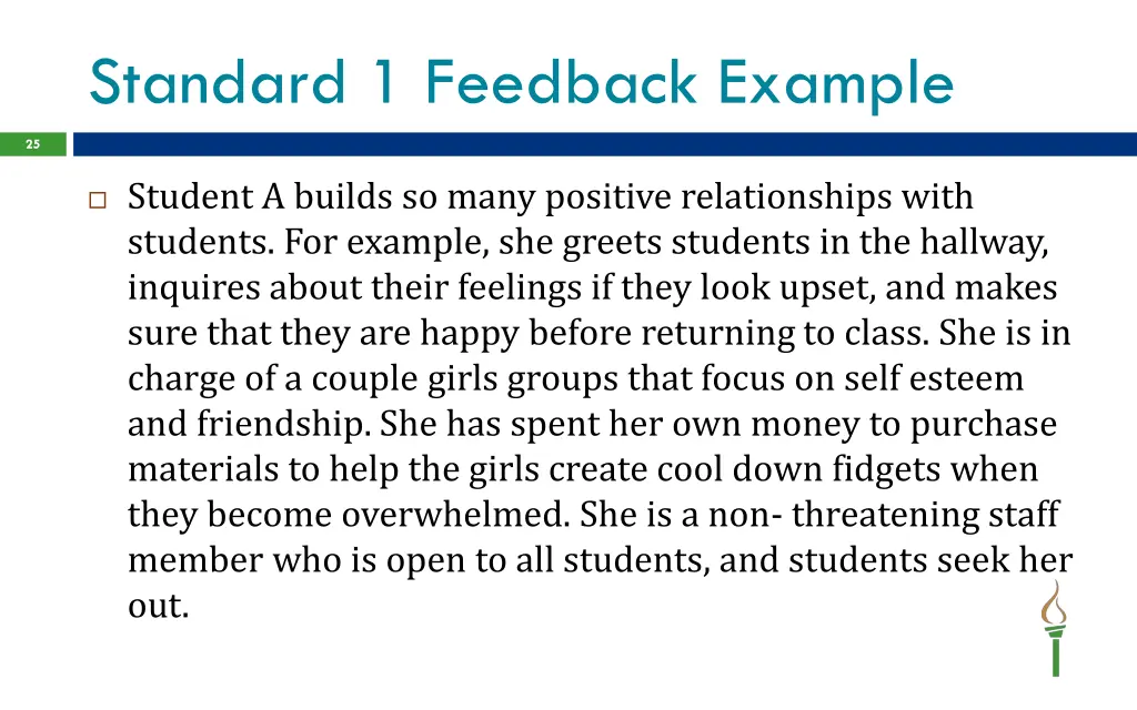 standard 1 feedback example