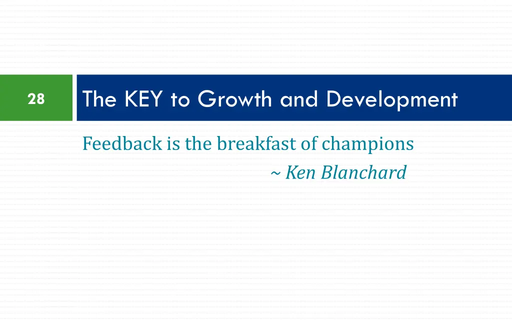 the key to growth and development