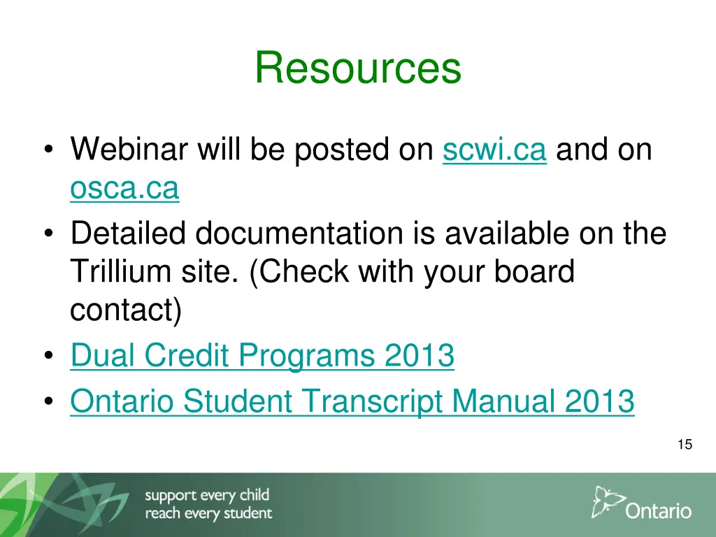 resources