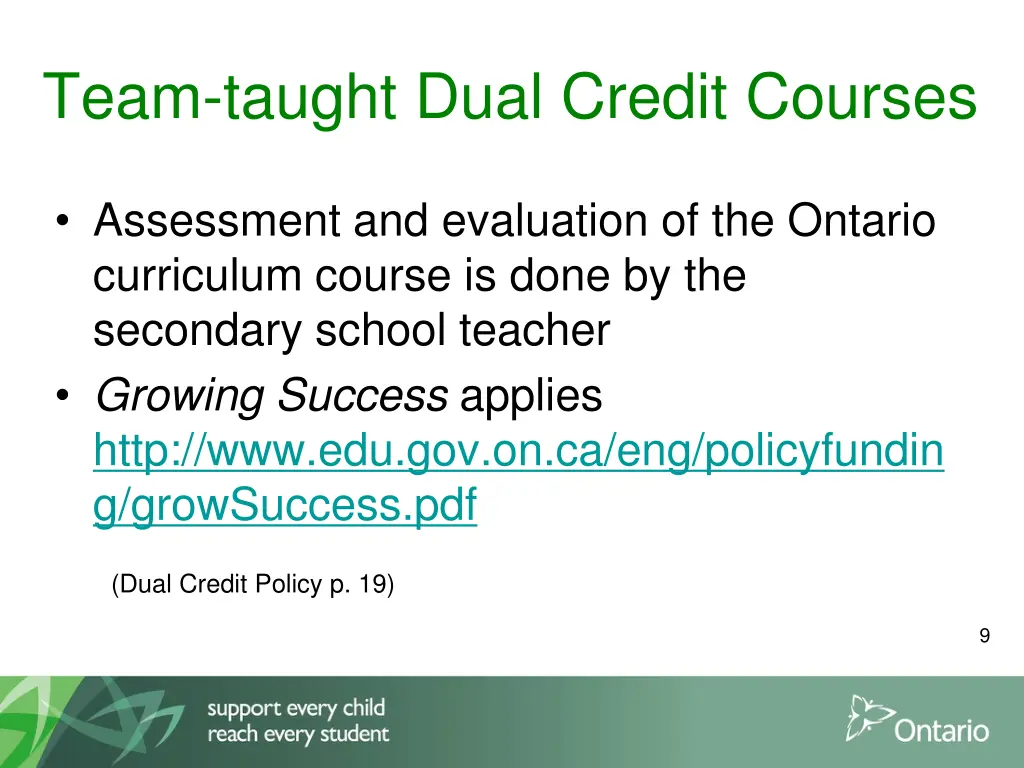 team taught dual credit courses 1