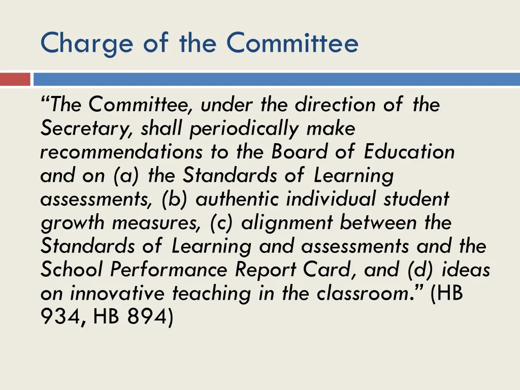 charge of the committee
