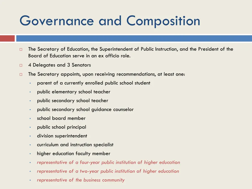 governance and composition