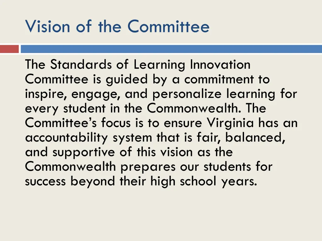 vision of the committee