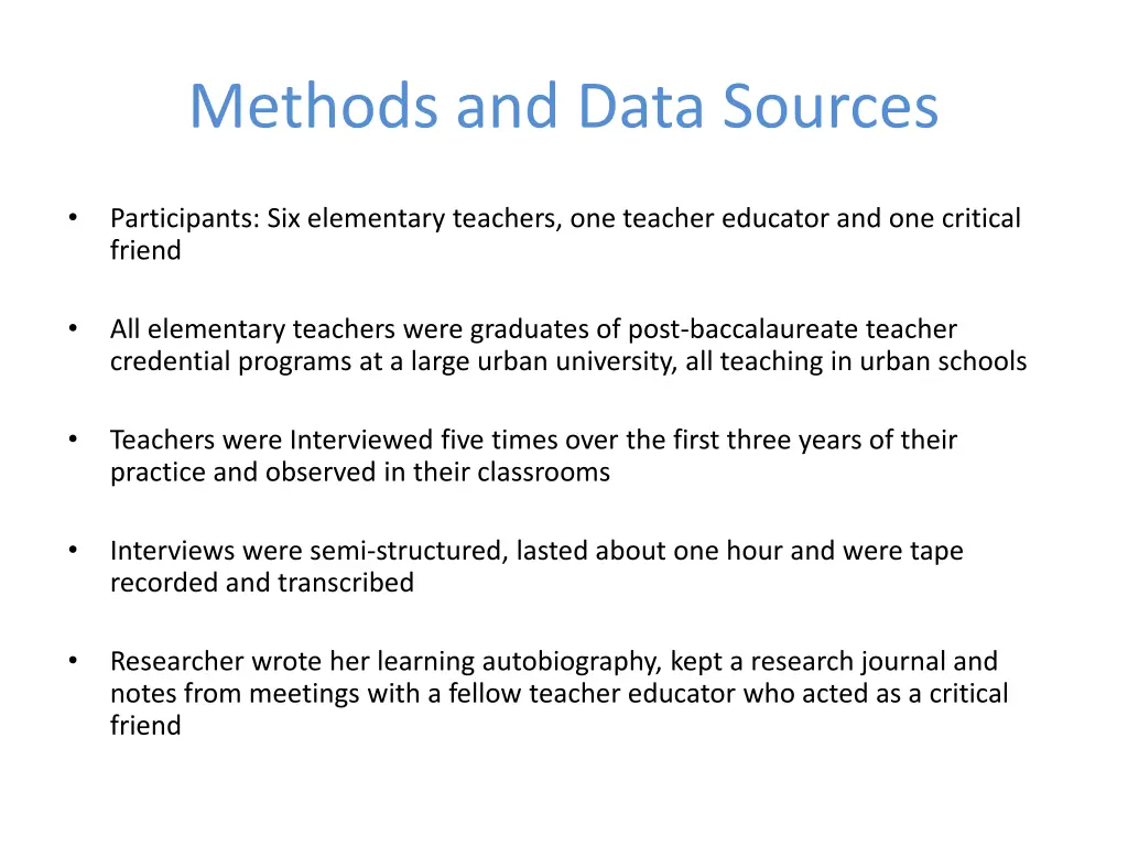 methods and data sources