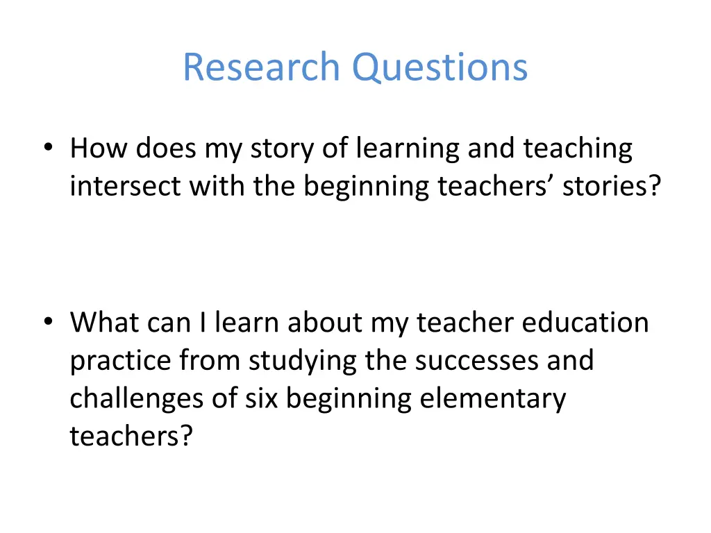 research questions