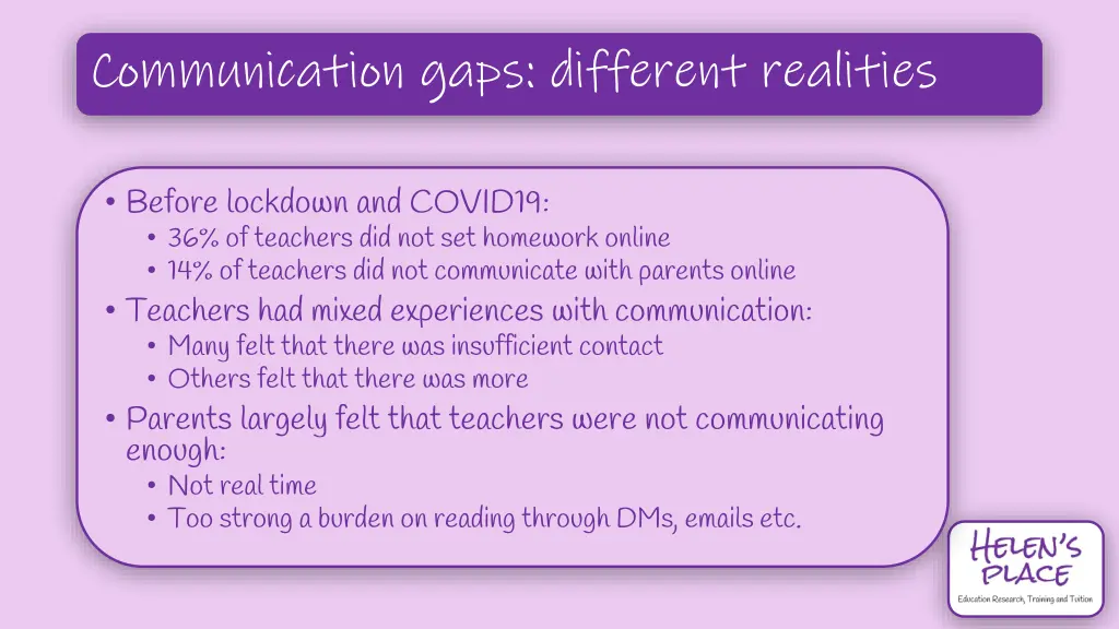 communication gaps different realities