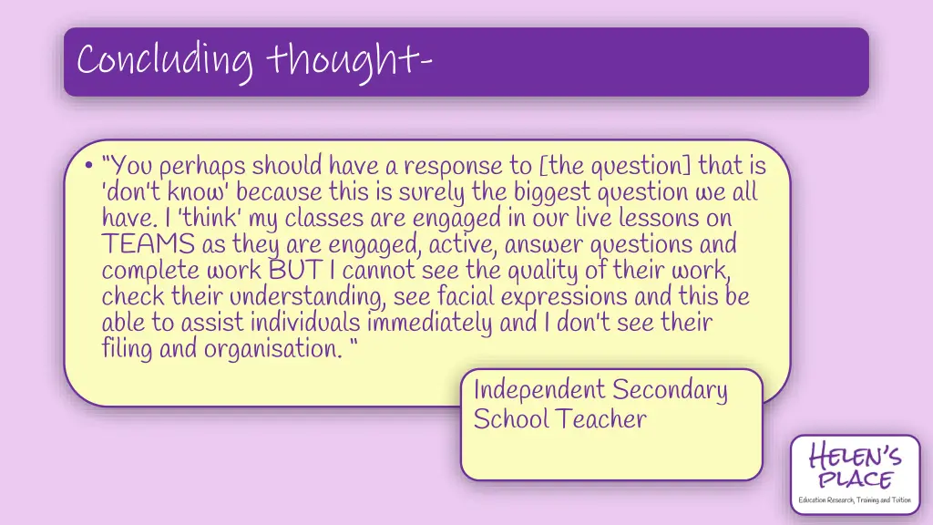 concluding thought