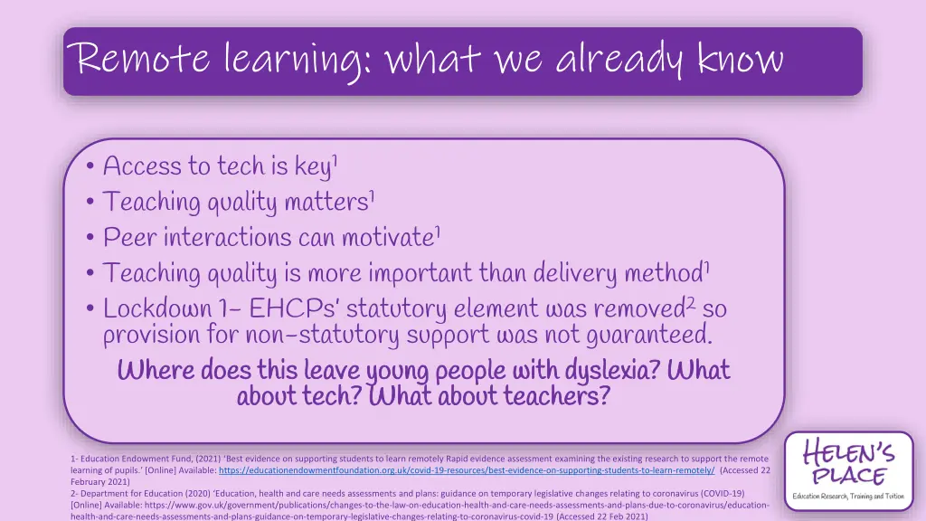 remote learning what we already know