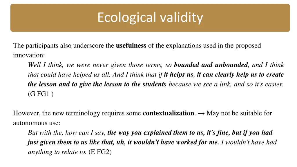 ecological validity
