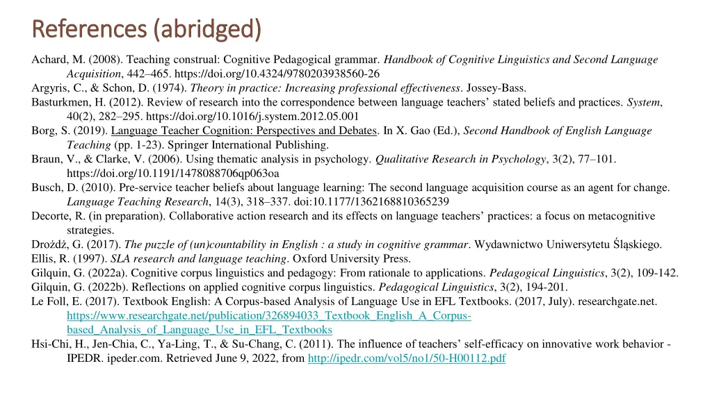references abridged references abridged