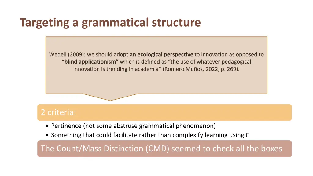 targeting a grammatical structure