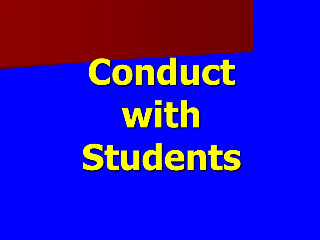conduct with students