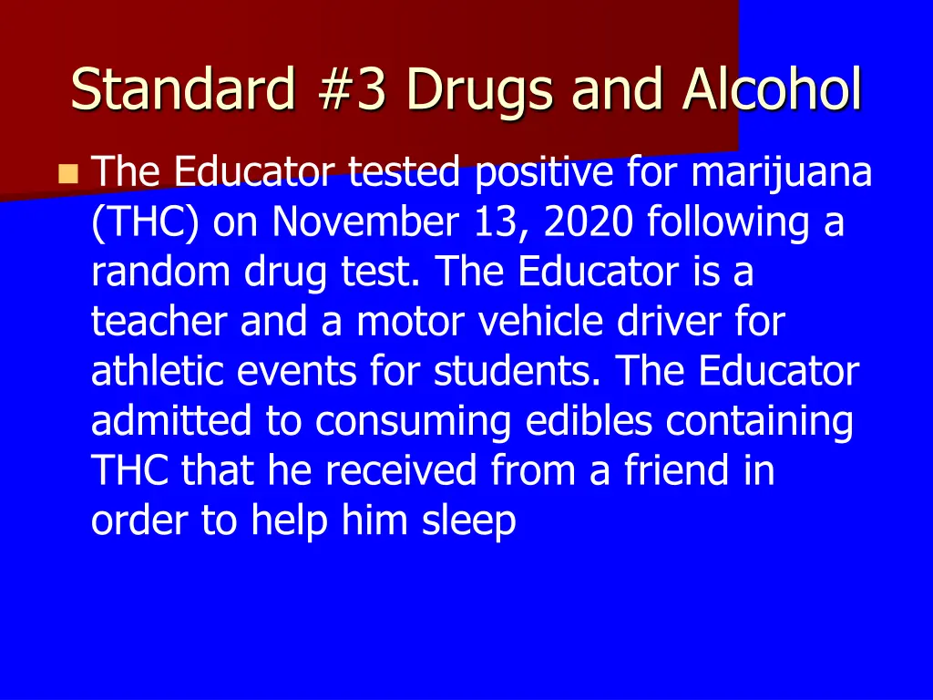 standard 3 drugs and alcohol 1