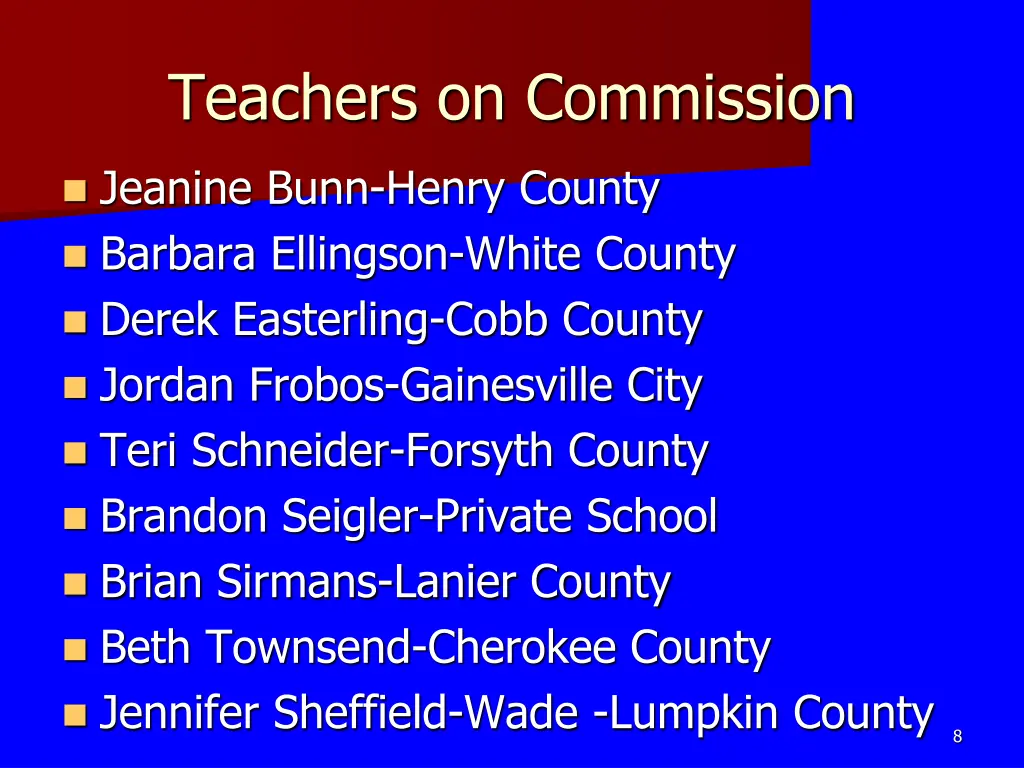 teachers on commission
