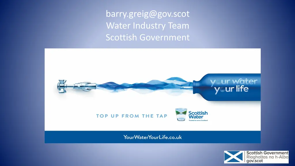 barry greig@gov scot water industry team scottish