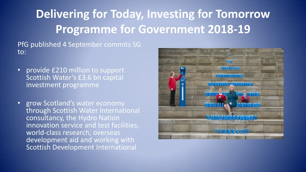 delivering for today investing for tomorrow