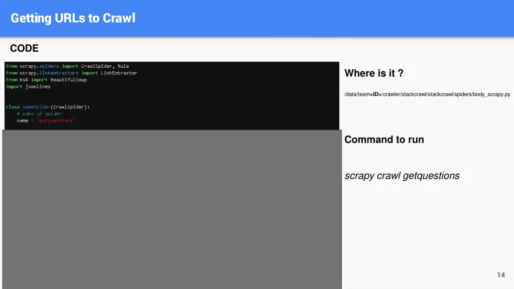 getting urls to crawl