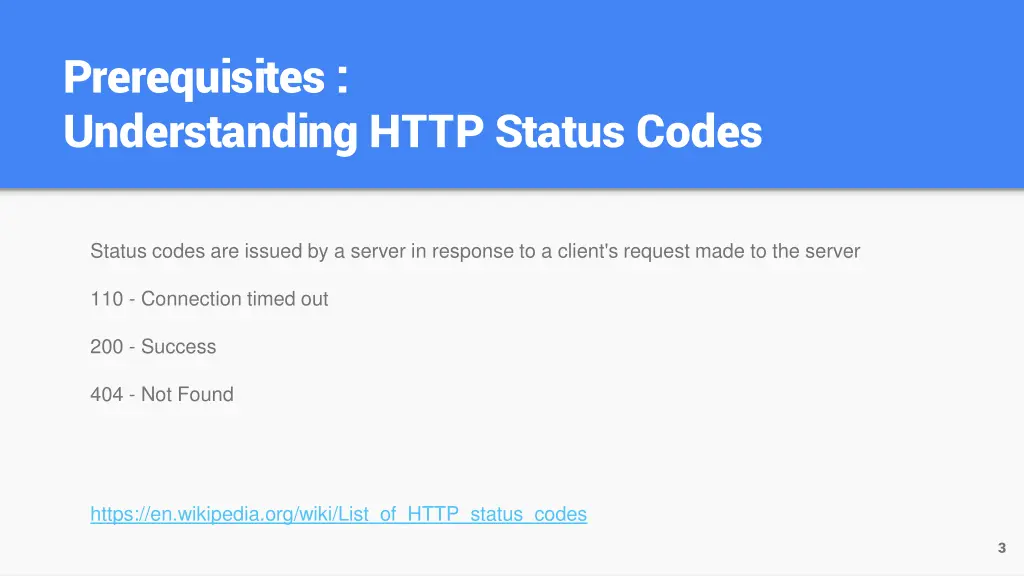 prerequisites understanding http status codes