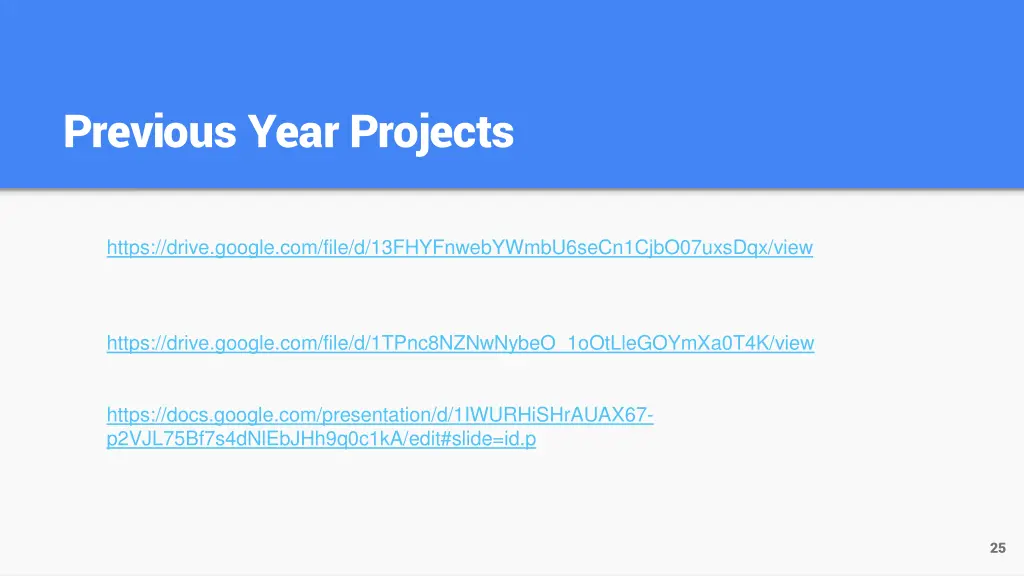 previous year projects