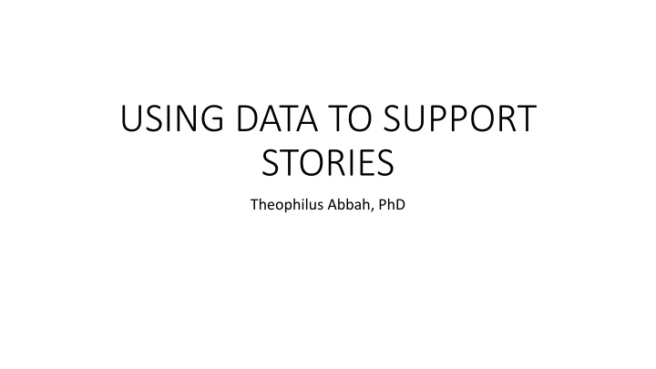 using data to support stories